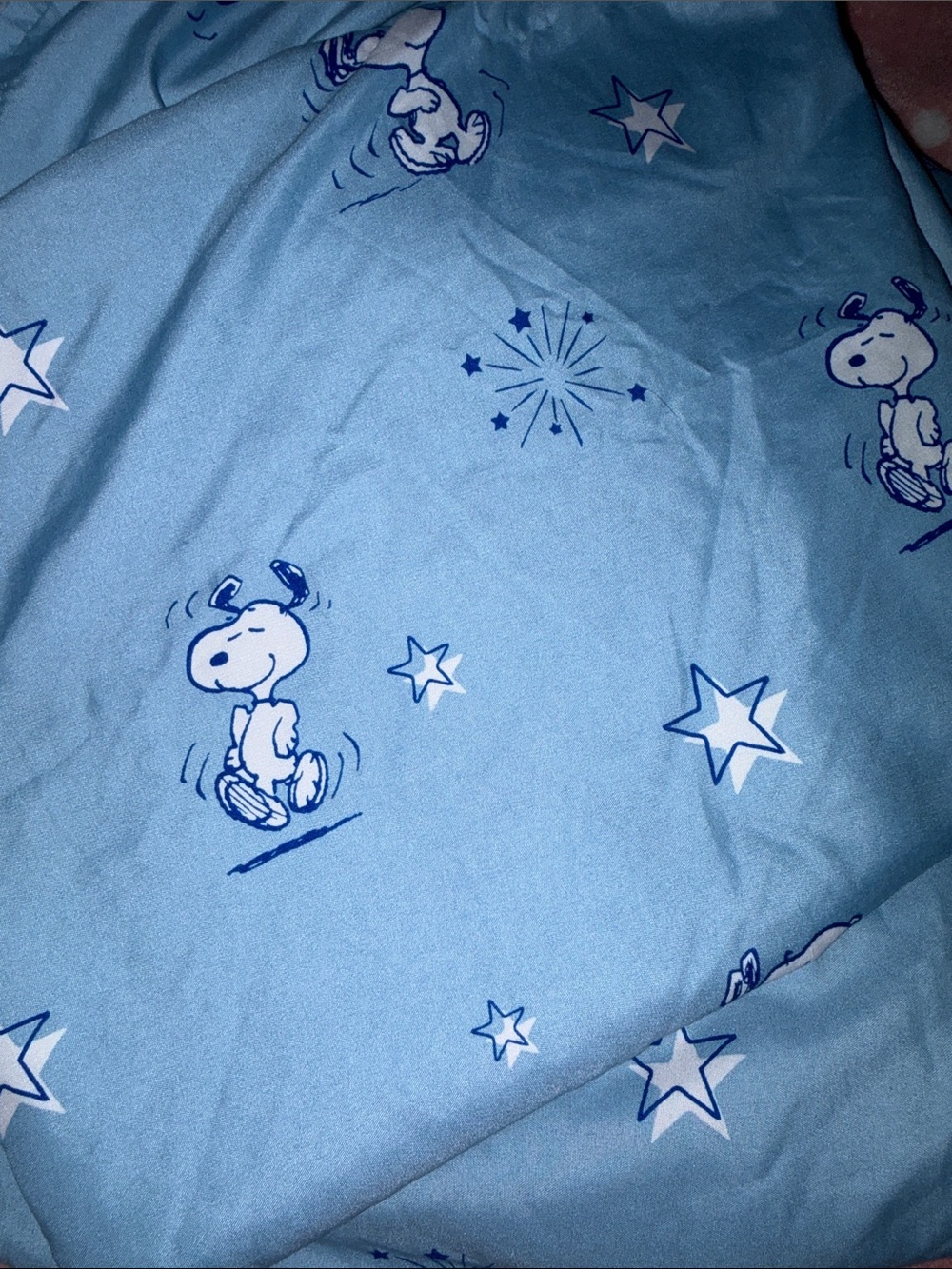 Peanuts Full Size Light Blue Snoopy Star Sheet Set